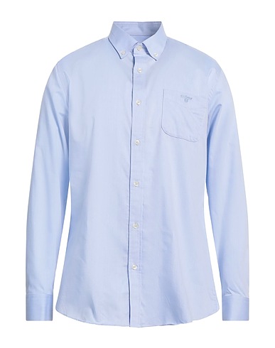 BARBOUR Solid color shirt Sky blue 100% Cotton