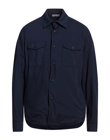 FEDELI Solid colour shirt Navy blue 100% Polyester