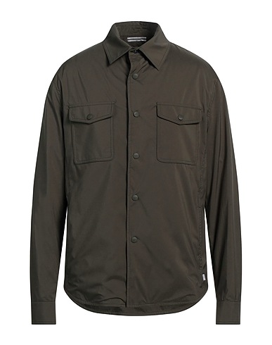 FEDELI Solid colour shirt Military green 100% Polyester