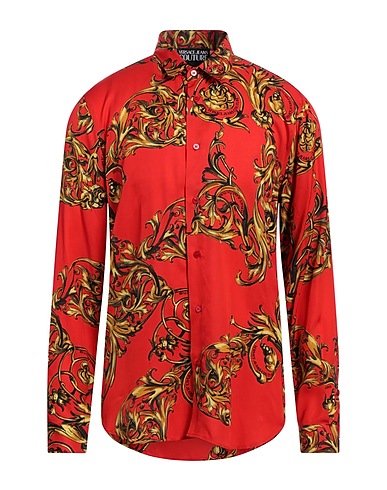 VERSACE JEANS COUTURE Εμπριμέ πουκάμισο Κόκκινο 100% Βισκόζη