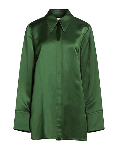 JIL SANDER Camicie e bluse tinta unita VERDE MILITARE 56% Cupro, 44% Viscosa