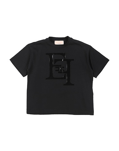 ELISABETTA FRANCHI T-shirt LA MIA BAMBINA Black 94% Cotton, 6% Elastane