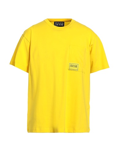 VERSACE JEANS COUTURE 베이직 티셔츠 옐로우 94% 코튼, 6% 엘라스테인