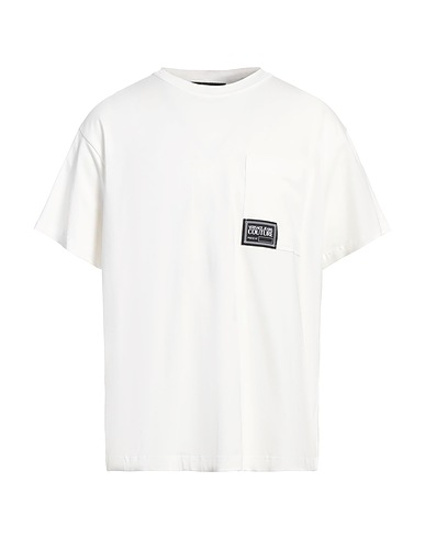 VERSACE JEANS COUTURE Basic T-Shirt White 94% Cotton, 6% Elastane