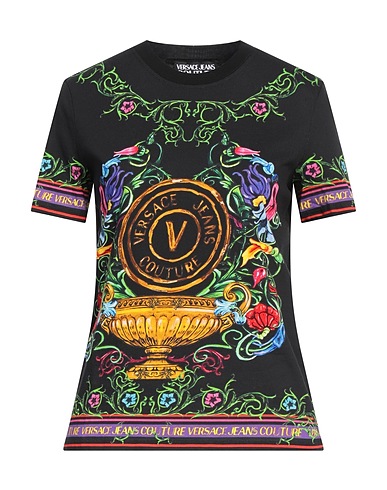VERSACE JEANS COUTURE T-shirt Nero 100% Cotone