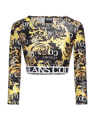 VERSACE JEANS COUTURE Top Black 80% Polyester, 20% Elastane