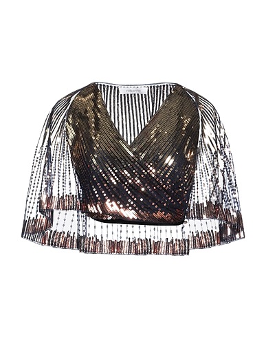 RABANNE Top Navy 100% Polyamide, Acetate, Silk