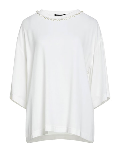 FABIANA FILIPPI Top White 96% Viscose, 4% Elastane, Nylon, Glass, Resin