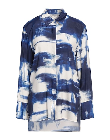 BRIAN DALES Patterned shirts & blouses Blue 100% Viscose