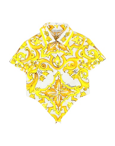 DOLCE&GABBANA Patterned shirts & blouses Yellow 100% Cotton