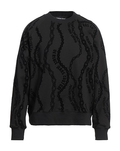 VERSACE JEANS COUTURE Sweatshirt Black 100% Cotton, Elastane, Polyamide