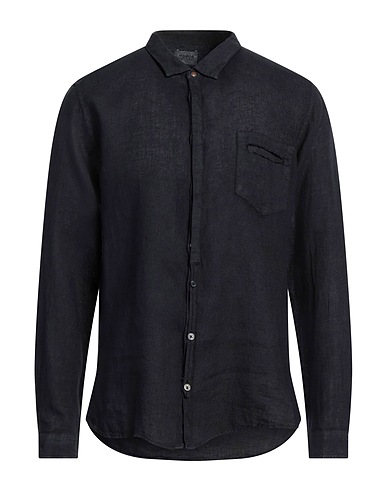 BERNA Camicia in lino Blu notte 100% Lino
