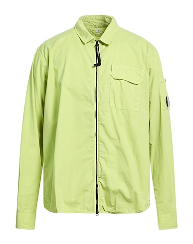 C.P. COMPANY Μονόχρωμο πουκάμισο VERDE CHIARO 100% Βαμβάκι