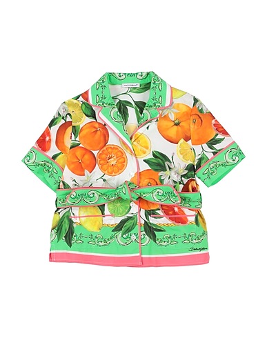 DOLCE&GABBANA Camicie  e bluse fantasia Verde chiaro 100% Cotone