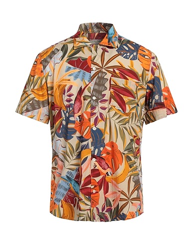 TINTORIA MATTEI 954 Patterned shirt Beige 100% Cotton