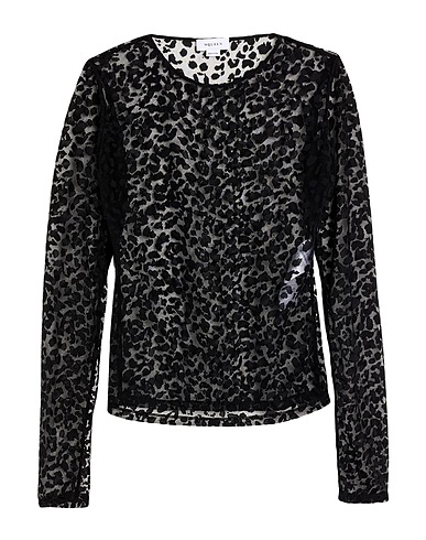 MCQUEEN Top Black 70% Viscose, 30% Polyamide