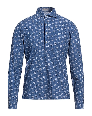 GHIRARDELLI Patterned shirt NEXT Slate blue 70% Polyamide, 30% Elastane