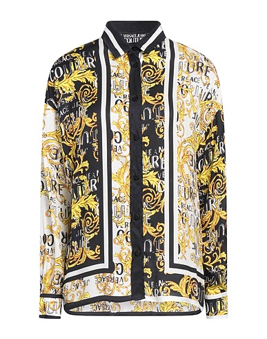 VERSACE JEANS COUTURE Patterned shirts & blouses Black 100% Viscose