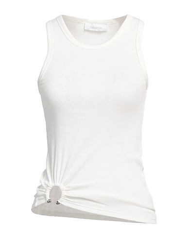 RABANNE Tank top White 97% Cotton, 3% Elastane
