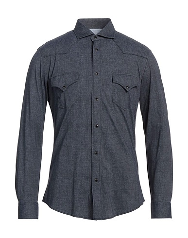 BRIAN DALES Solid color shirt Navy 87% Polyamide, 13% Elastane