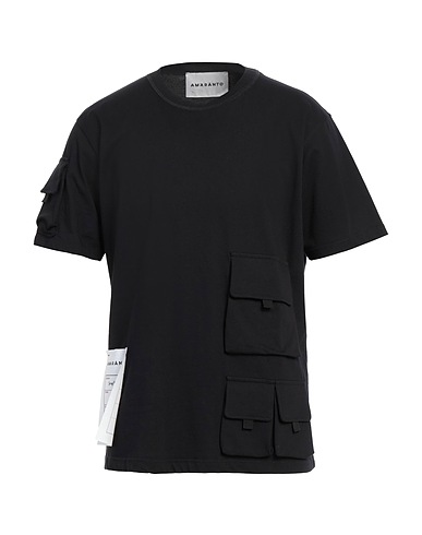 AMARANTO T-shirt Black 100% Cotton, Elastane