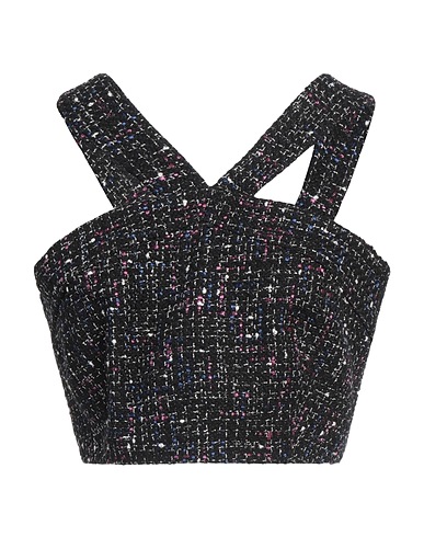 SANDRO Top Black 68% Cotton, 22% Viscose, 6% Acrylic, 3% Polyamide, 1% Metallic fiber
