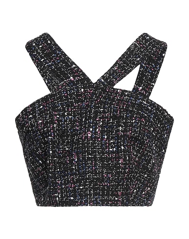 SANDRO Top NERO 68% Cotton, 22% Viscose, 6% Acrylic, 3% Polyamide, 1% Metallic fiber