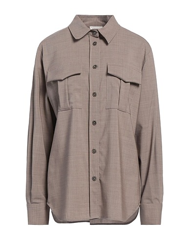 P.A.R.O.S.H. Solid colour shirts & blouses Taupe 95% Virgin Wool, 5% Elastane