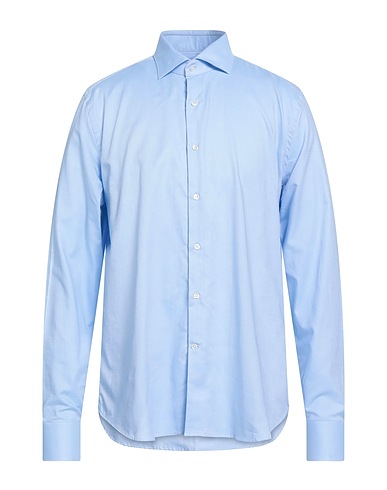 GHIRARDELLI Solid color shirt Light blue 100% Cotton