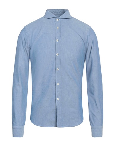 GMF 965 Camicia tinta unita Blu 100% Cotone