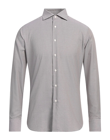 GRIGIO Solid colour shirt Grey 100% Cotton