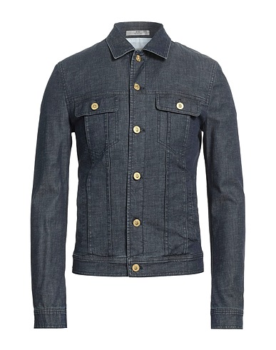 CC COLLECTION CORNELIANI Denim jacket Blue 88% Cotton, 10% Linen, 2% Elastane