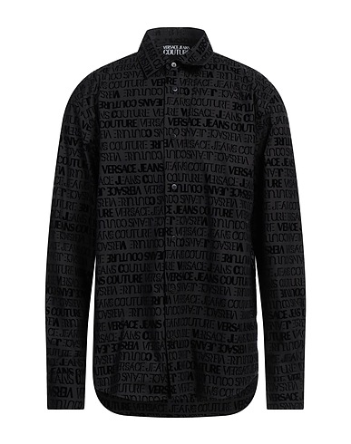 VERSACE JEANS COUTURE Hemd mit Muster Schwarz 100% Baumwolle