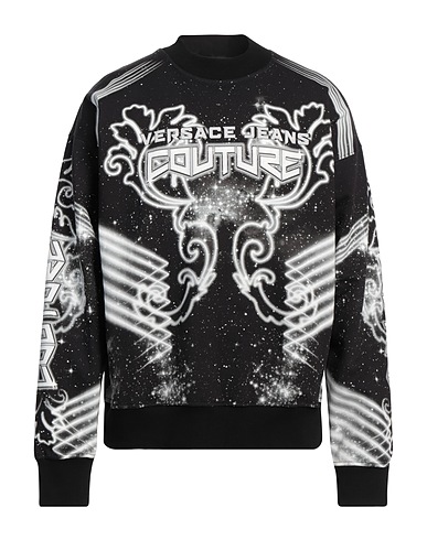 VERSACE JEANS COUTURE Sweatshirt Black 100% Cotton, Elastane
