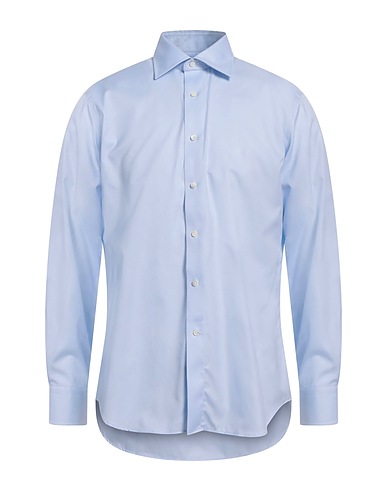 CANALI Solid color shirt Sky blue 100% Cotton