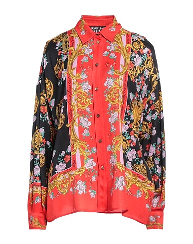 VERSACE JEANS COUTURE Patterned shirts & blouses Tomato red 100% Viscose