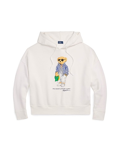 POLO RALPH LAUREN TOPS & TEES POLO BEAR FLEECE HOODIE
 White 84% Cotton, 16% Recycled polyester