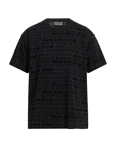 VERSACE JEANS COUTURE T-shirt Black 100% Cotton, Polyamide
