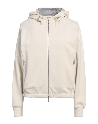 MOORER Hooded sweatshirt Off white 81% Cotton, 14% Cashmere, 5% Polyamide