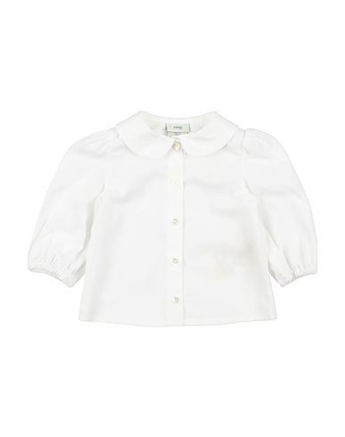 FENDI Solid colour shirts & blouses White 100% Cotton, Polyester