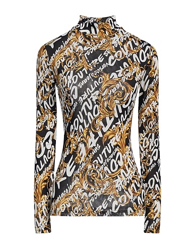 VERSACE JEANS COUTURE T-shirt Black 95% Viscose, 5% Elastane