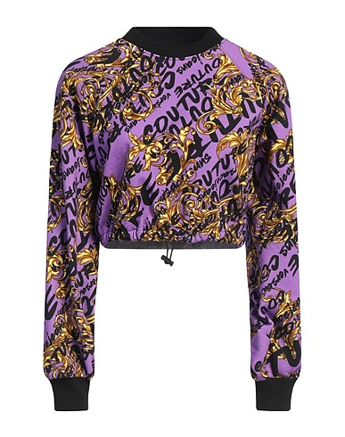 VERSACE JEANS COUTURE Sweatshirt Purple 100% Cotton, Elastane