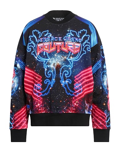 VERSACE JEANS COUTURE Sweatshirt Black 100% Cotton, Elastane