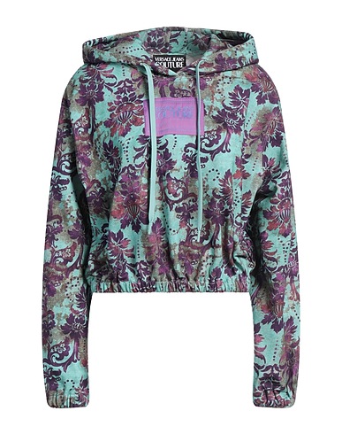 VERSACE JEANS COUTURE Hooded sweatshirt Light green 100% Cotton