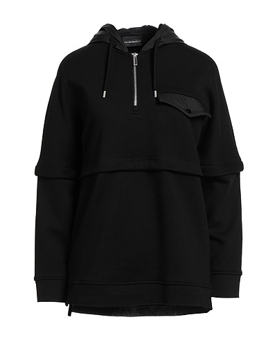 EMPORIO ARMANI Hooded track jacket  Black 100% Cotton
