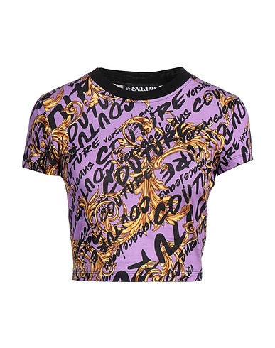 VERSACE JEANS COUTURE Crop top Purple 100% Cotton