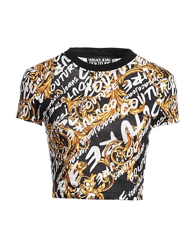 VERSACE JEANS COUTURE Crop top Nero 100% Cotone
