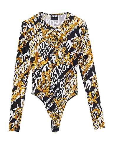 VERSACE JEANS COUTURE TOPWEAR Black 80% Polyamide, 20% Elastane