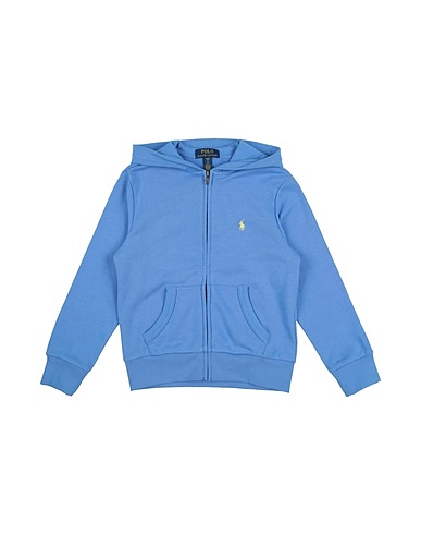 POLO RALPH LAUREN Sweatshirt FRENCH TERRY FULL-ZIP HOODIE Light blue 87% Cotton, 13% Polyester