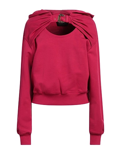VERSACE JEANS COUTURE Hooded track jacket  Magenta 100% Cotton, Elastane
